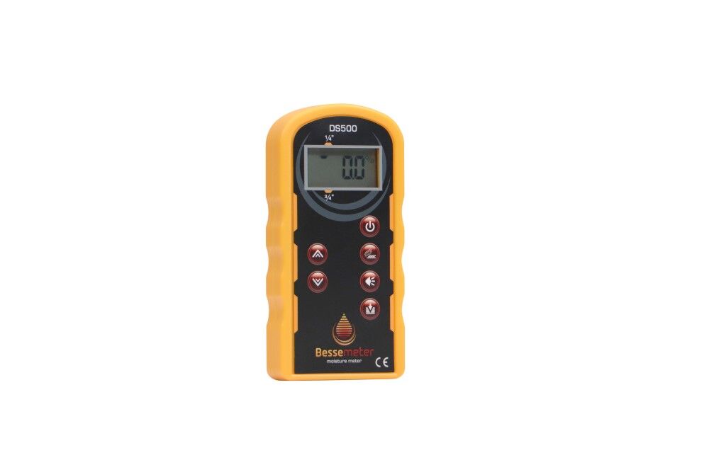 Angle View of Bessemeter DS500 dual scan pinless wood moisture meter