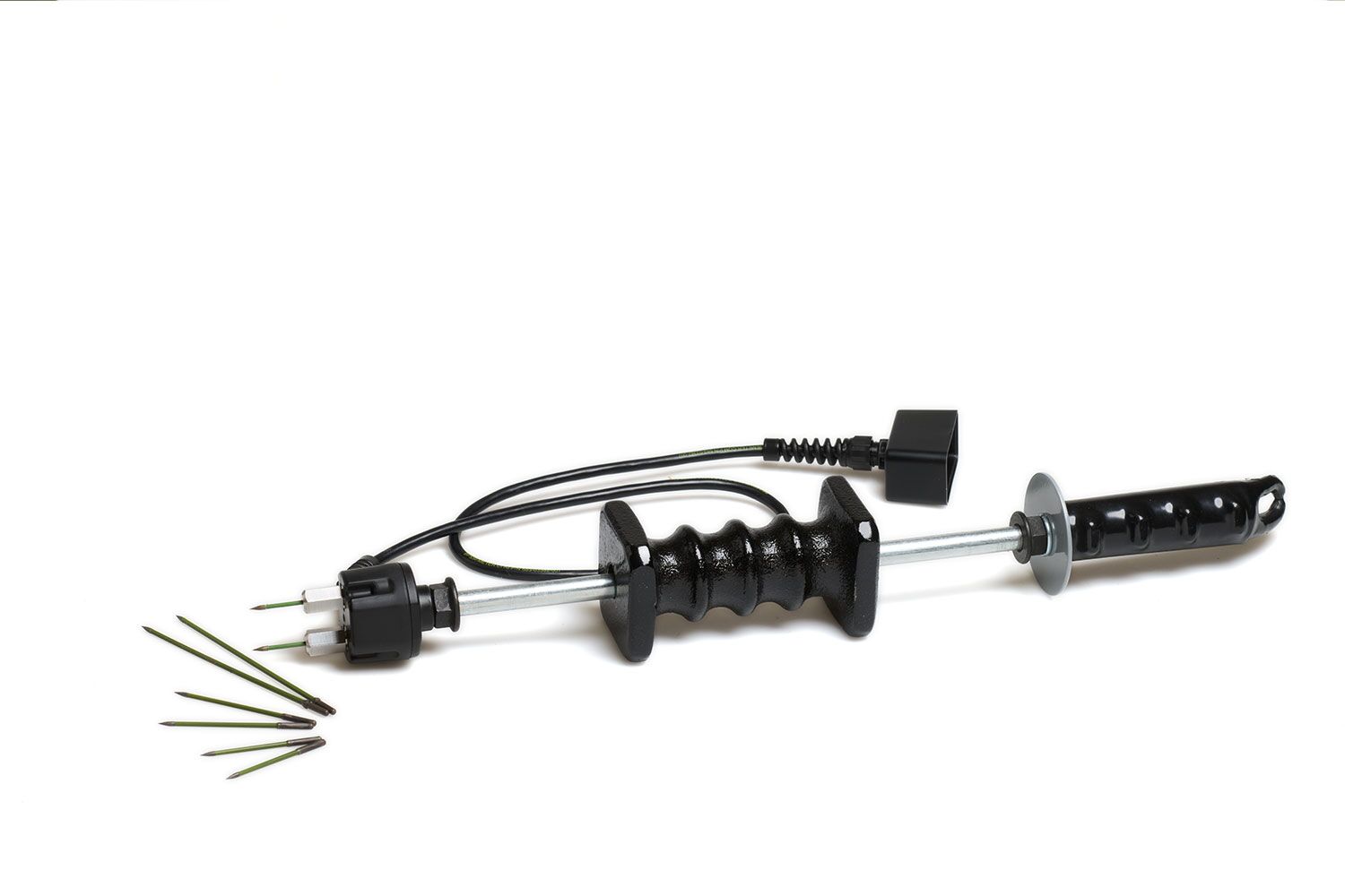 Bessemeter Slide Hammer Probe with replacement pins displayed on a white background